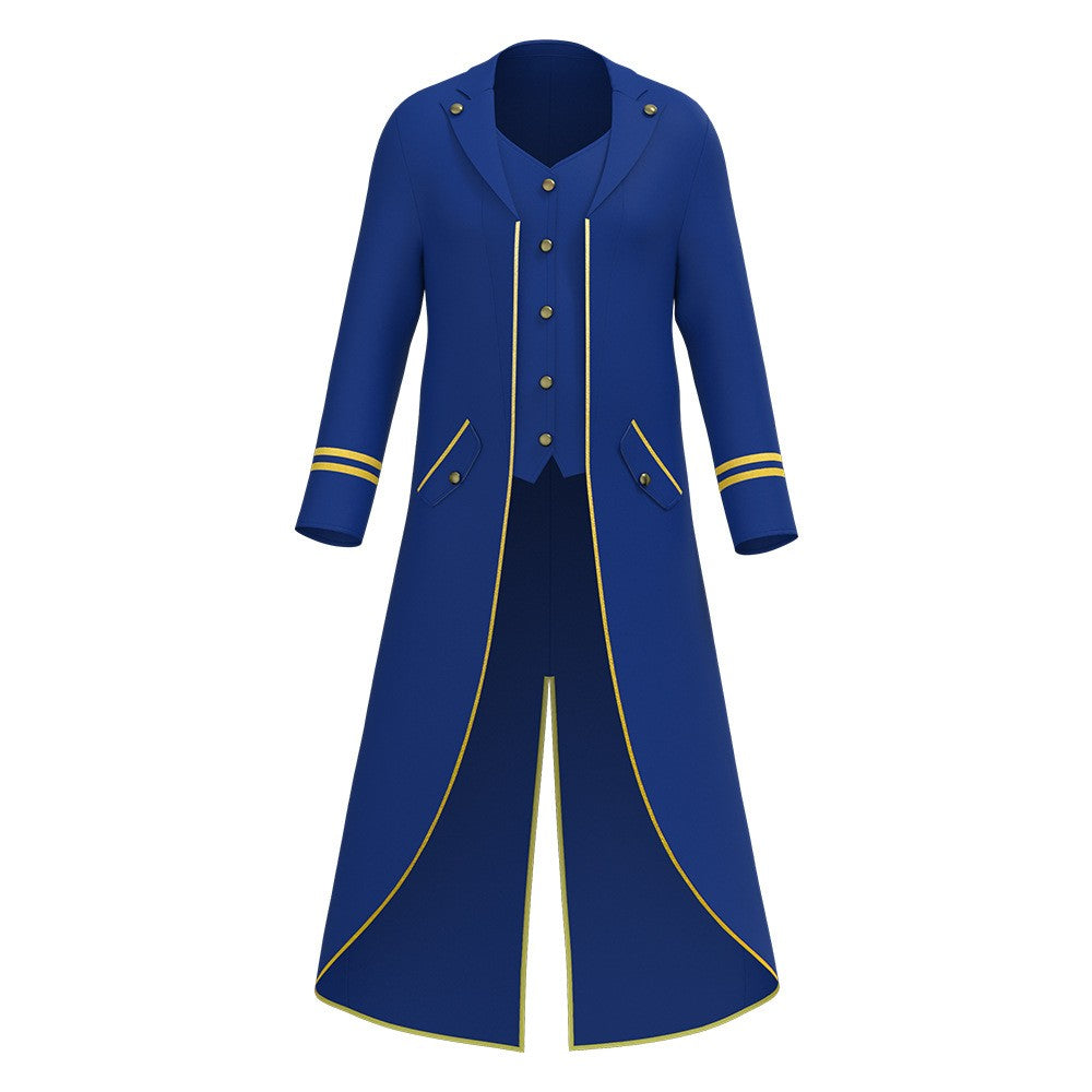 Halloween Performance Costume Medieval Retro Mid-Length Tailcoat Gothic Steampunk Coat