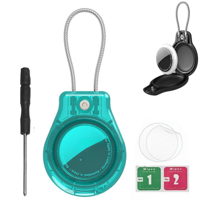2/1 Pack Genuine Leather AirTag Keychain Holder . Secure Key Chain Case for Pet Collar Luggage Bag Full Cover Protective Keyring