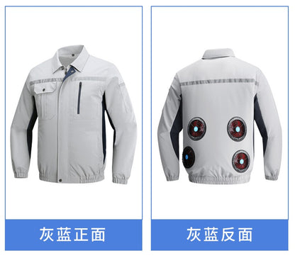 Summer Cooling Jacket Men's Hooded Fan Jacket Heat Resistant Fan Air Conditioner Clothes Breathable Outdoor Fishing Fan Workwear