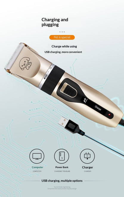 Máquina de Cortar Pelos Elétrica 1500 mAh Aparador de Pelos de Animais Tesoura de Tosa para Cães e Gatos Ferramenta de Tosar