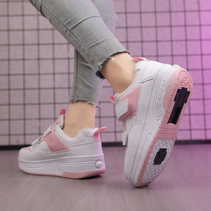 New Children's Roller Skates Boys Girls Double Wheel Unisex Roller Skates Shoes New Sneakers  Outdoor Sports Casual Shoes