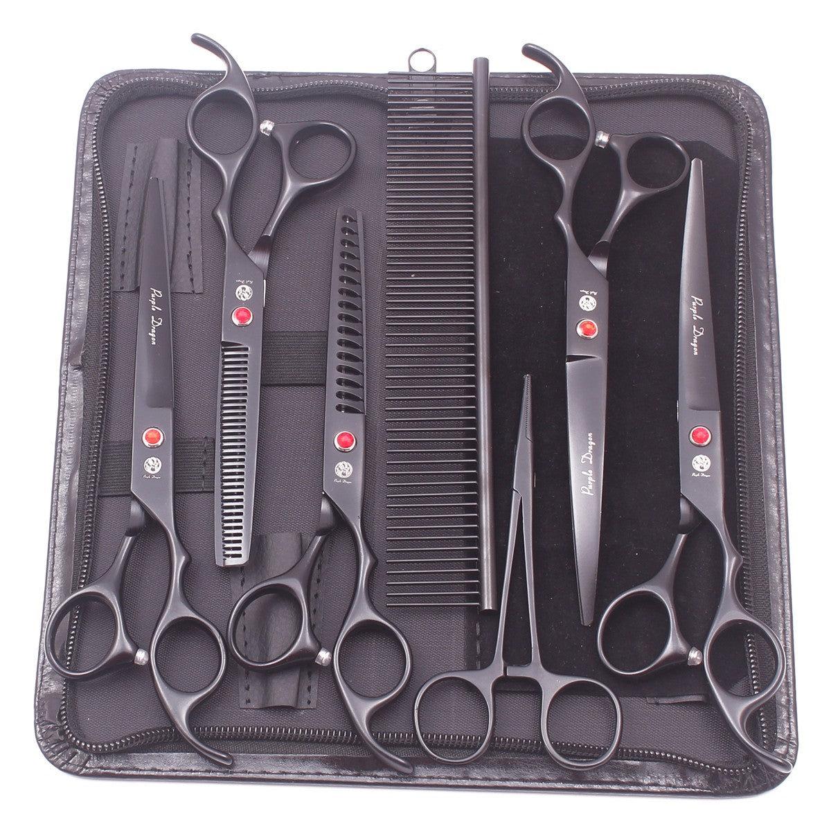 Conjunto de Tesouras para Tosa de Animais de Estimação - Tosa Profissional para Cães e Gatos, Aço Inoxidável, Afiado, Multi-Peças, Cabo Ergonômico, Aparador Durável
