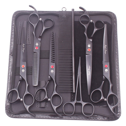 Conjunto de Tesouras para Tosa de Animais de Estimação - Tosa Profissional para Cães e Gatos, Aço Inoxidável, Afiado, Multi-Peças, Cabo Ergonômico, Aparador Durável