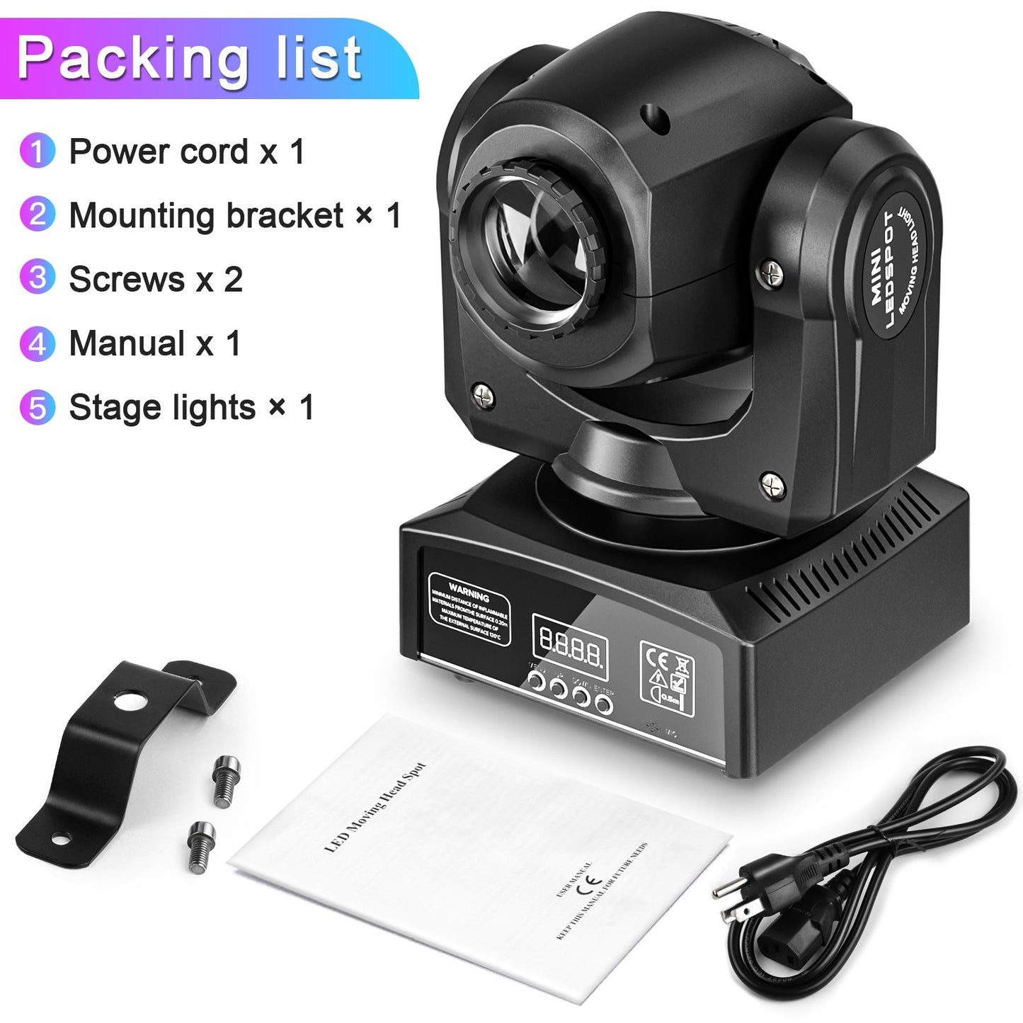 U`King 4Pcs 30W Beam Gobo Moving Head Lights RGBW LED Stage Lights DMX512 Spotlights For DJ Disco Wedding Party Stage Lighting