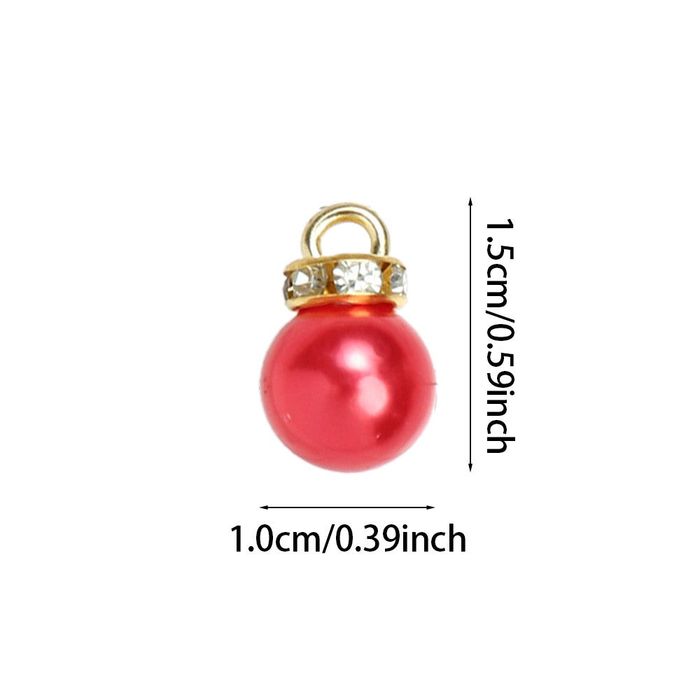 20pcs/set Shiny CCB Christmas Beads Pendant Classic Golden Rhinestone Spacer Beads For Earrings  Making Fashion Accessories