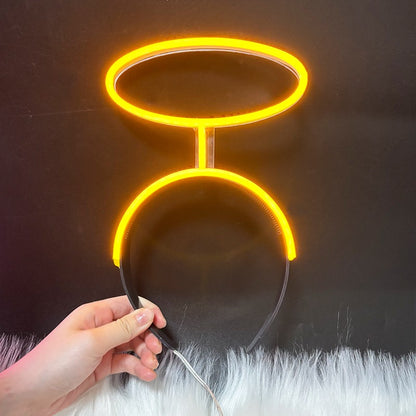 Costume Cosplay Headbands Angel Halo Neon Light Luminous Headband Glow For Night