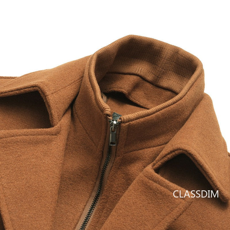 Men Winter Trench Coats Cashmere Wool Blends Man Winter Jackets Overcoats High Quality Male Business Casual Trench Coats 5XL