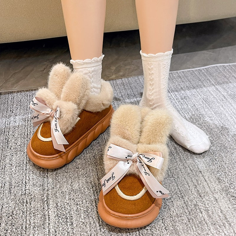 Luxury Winter Women Short Plush Warm Snow Boots Casual Shoes New Suede Fur Chelsea Ankle Boots Flats Platform Ladies Shoes Botas