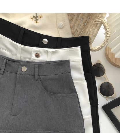 Y2K Vintage High Waist Pleated Skirt Women College Style Uniforms Safety Pants M