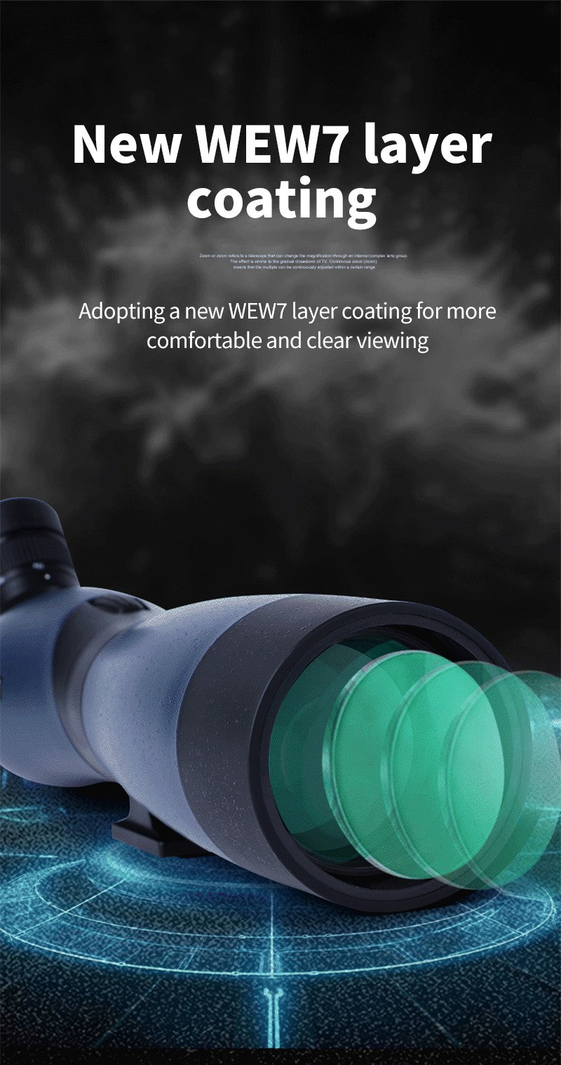 Luneta Monocular com Zoom 25-75x70 Prisma BAK4 À Prova d'Água para Tiro Esportivo Observação de Pássaros Acampamento ao Ar Livre Caça