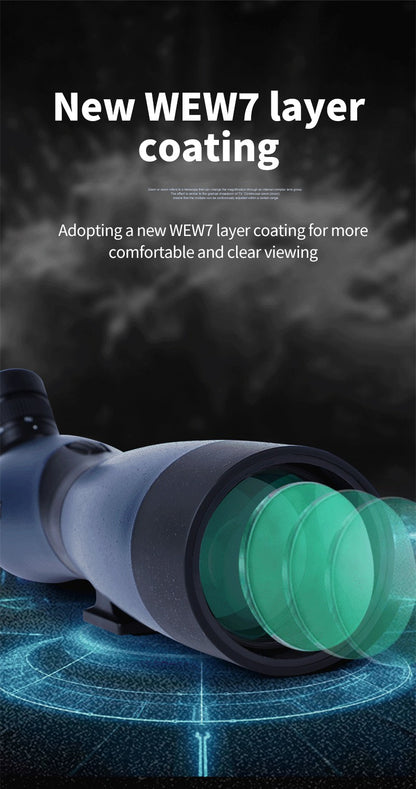 Luneta Monocular com Zoom 25-75x70 Prisma BAK4 À Prova d'Água para Tiro Esportivo Observação de Pássaros Acampamento ao Ar Livre Caça