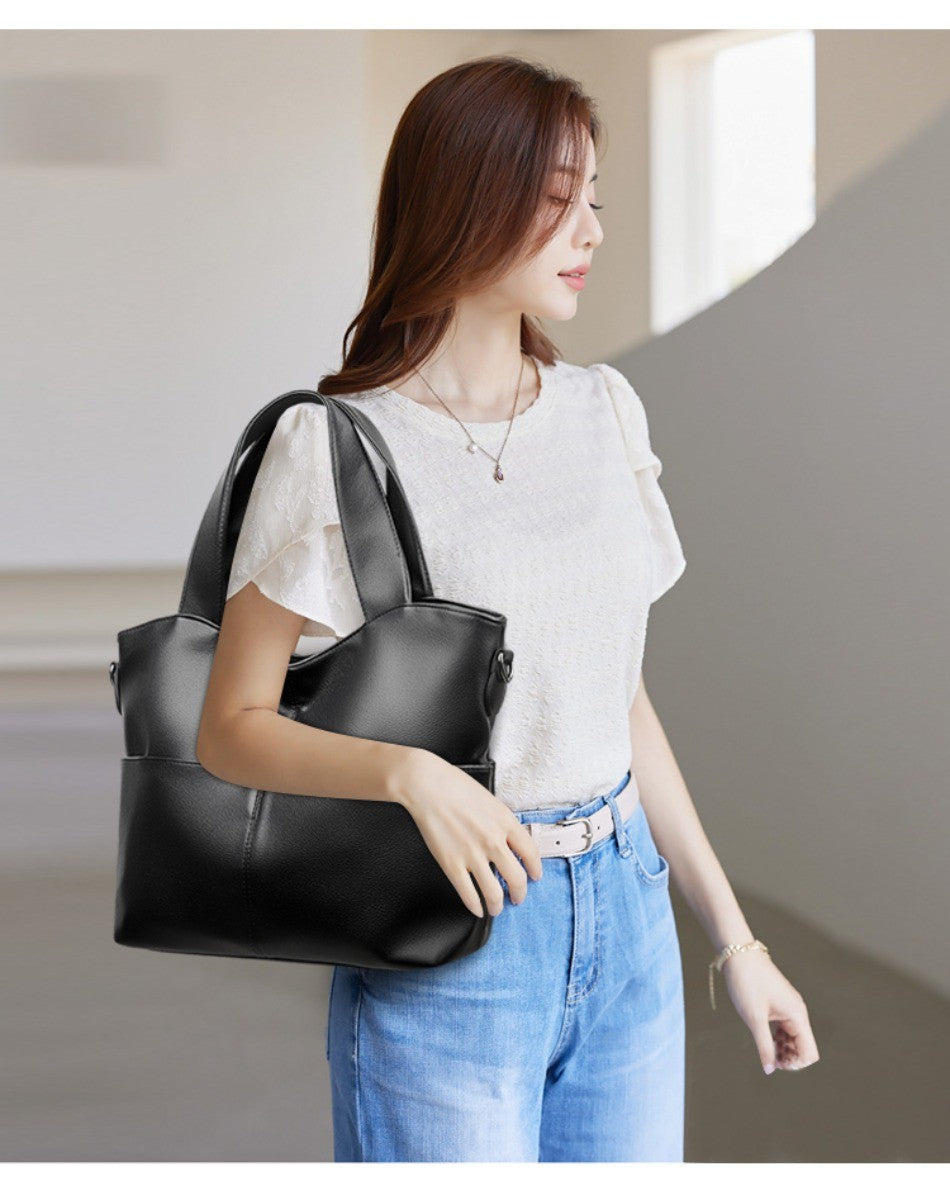 2 Sets Women Handbags Top Quality Pu Leather Luxury Large Capacity Tote Bag Ladies Crossbody Shoulder Bag Purses and HandbagsSac