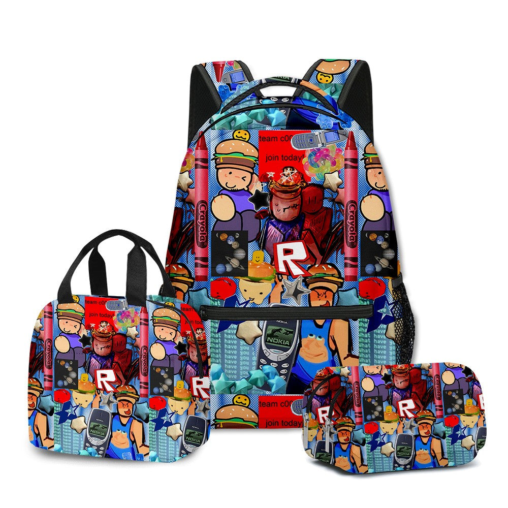 Desenho Animado Popular Engraçado Gubby Pelúcia Impressão 3D 3 Peças/Conjunto Bolsas Escolares para Estudantes Mochila para Laptop Lancheira Portátil Estojo de Lápis