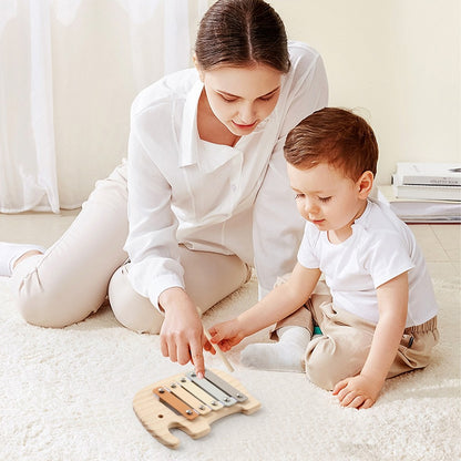 1pc Baby Wooden Rattle Wooden Elephant Xylophone Baby 0 3 Years Toys Make Sound Toys Music Rattle Wooden Kids Instruments Toys