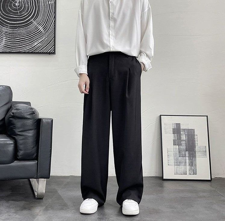 Trousers For Men Brown Fluid Draped Baggy Stylish Tailoring Summer 2025 Man Suits Pants Clothing Premium Thin Casual Up