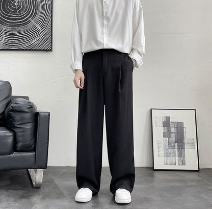 Trousers For Men Brown Fluid Draped Baggy Stylish Tailoring Summer 2025 Man Suits Pants Clothing Premium Thin Casual Up
