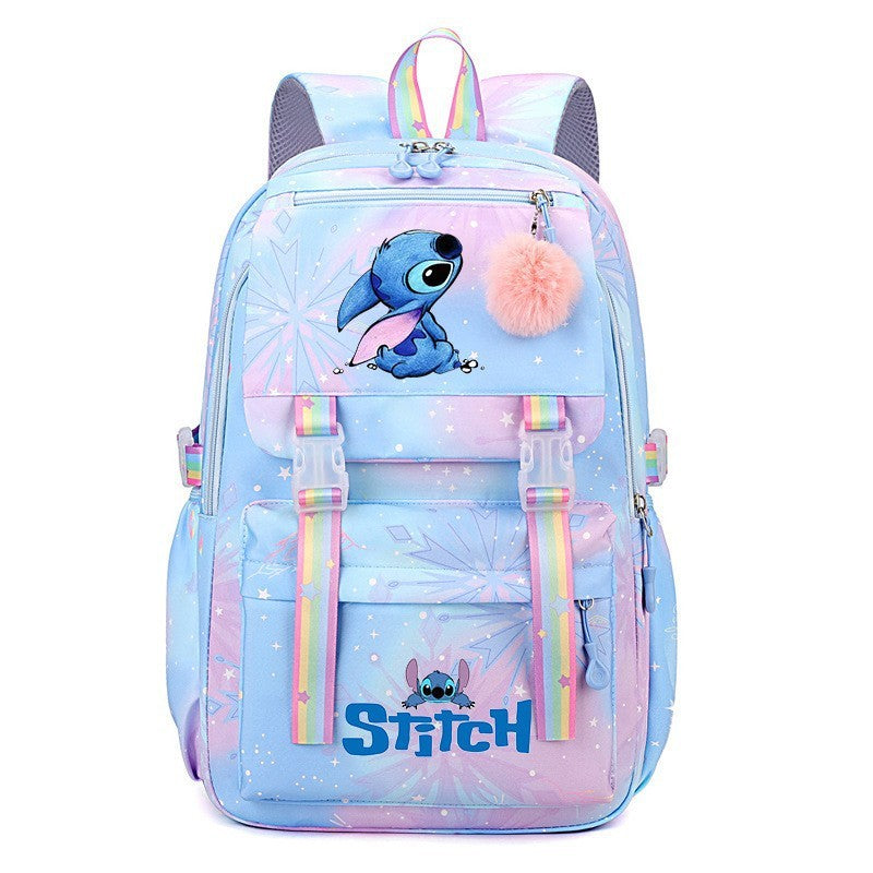 Cartoon Lilo Stitch Printed Backpack Teenger Girl Boy Schoolbag Kawaii Student Children Schoolbag Laptop Bookbag Travel Bag