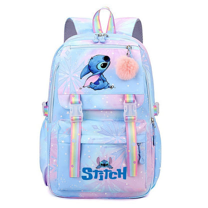 Cartoon Lilo Stitch Printed Backpack Teenger Girl Boy Schoolbag Kawaii Student Children Schoolbag Laptop Bookbag Travel Bag