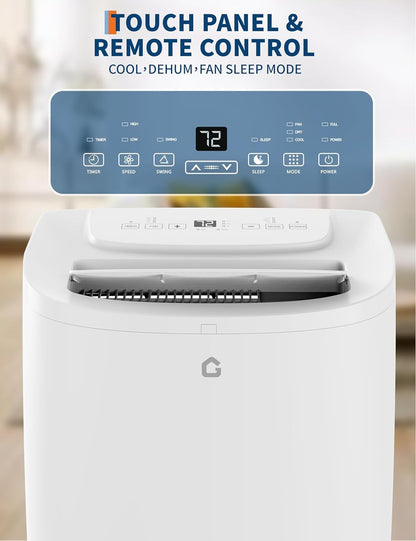 Condicionador de Ar Portátil Versátil 3 em 1 de 14.000 BTUs, Unidades de Ar Condicionado Portáteis para Ambientes com Desumidificador e Ventilador, Ar Condicionado de Quarto
