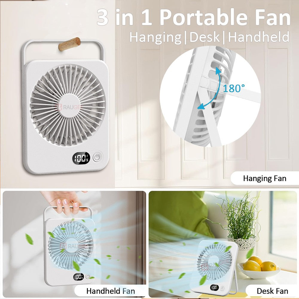 Desk Fan Portable Mini Fan Foldable Table Fan With 5 Gear USB Rechargerable Wall Fan Student Desktop Hang Fan For Office Home