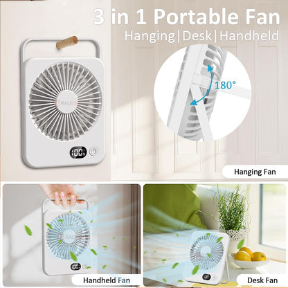 Desk Fan Portable Mini Fan Foldable Table Fan With 5 Gear USB Rechargerable Wall Fan Student Desktop Hang Fan For Office Home