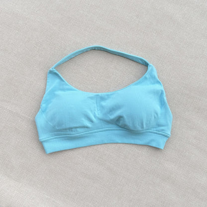 DF halter Neck Woman Sports Crop Bra  Comfortable gym bra Running Bra workout Sportswear