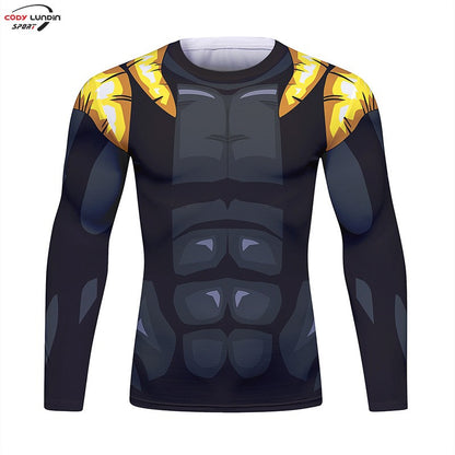 Gym Compression Shirt Men Anime GOKU Cosplay Costume T-Shirt Quick Dry  Long Sleeve Fitness Bodybuilding Workout Sport Shirts
