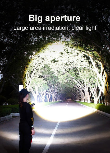 2025 New 15000mAh White Laser Flashlights 990000LM Ultra Powerful Flashlight Zoom USB Rechargeable Lantern Outdoor Camping Torch