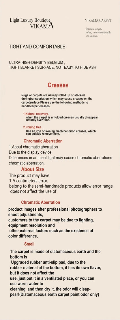 VIKAMA Cartoon Imitation Cashmere Floor Mat Irregular Living Room Anti-Slip Rug Bedroom Stain-Resistant Decorative Rug