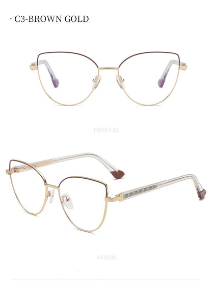 VICKY New Personalized Simple Cat's Eye Fashion Design Women's Anti-Blue Light Reading Glasses Customizable Prescription 78001