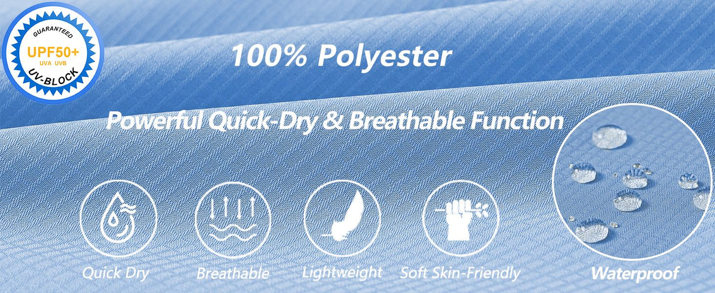 Summer Men's UPF 50+ Casual Long Sleeve Fishing Shirts, Lightweight Tactical Button Down Shirt with Breathable Back Mesh