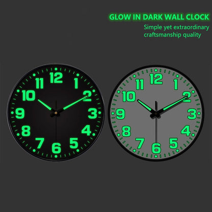 1 PC Luminous Wall Clock Light In Dark Night Digital Quartz Movement Bedrooms Living Room Study Loudspeaker Mute Clock
