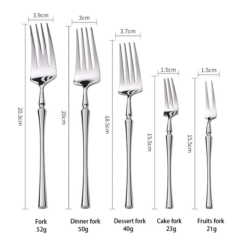 AJOYOUS Conjunto de Talheres Aço Inoxidável Polido Luxuoso Garfo Sobremesa Colher de Chá Faca Utensílios de Jantar Cozinha