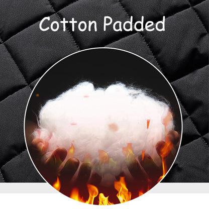 Quilted Jacket Men Autumn Winter Slim Fit Bomber Jacket Men Baseball Collar Cotton Padded Faux Fur Lined Casual Coat for 65-95kg