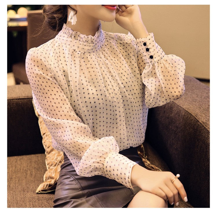 Long Sleeve Blouse Women Casual Striped Chiffon Blouse Shirt Fashion Women Blouses 2024 Top Female Blusa Feminina Women Tops A28