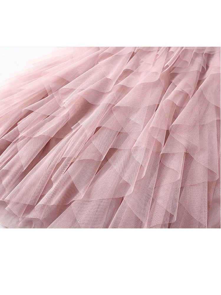 Tutu Tulle Long Maxi Skirt Women Fashion 2022 Korean Cute Pink High Waist Pleated Skirt Mesh Female Lady Aesthetic Faldas