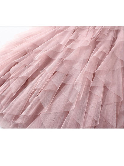 Tutu Tulle Long Maxi Skirt Women Fashion 2022 Korean Cute Pink High Waist Pleated Skirt Mesh Female Lady Aesthetic Faldas