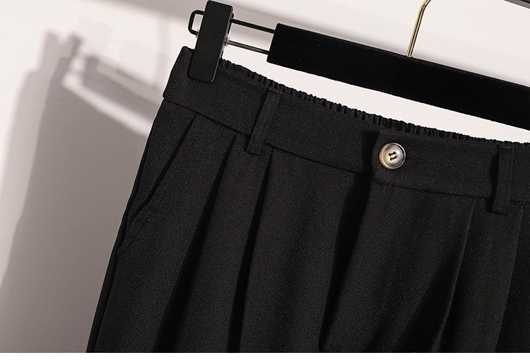 Plus Size Pants Woman 2025 Autumn Winter New Arrival High Waist Suit Pants High Quality Korean Style Straight Trousers