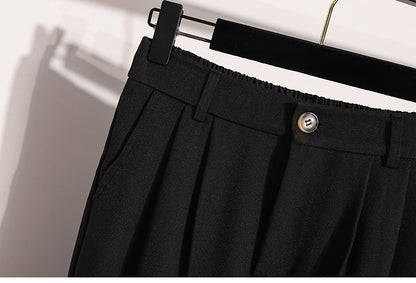 Plus Size Pants Woman 2025 Autumn Winter New Arrival High Waist Suit Pants High Quality Korean Style Straight Trousers