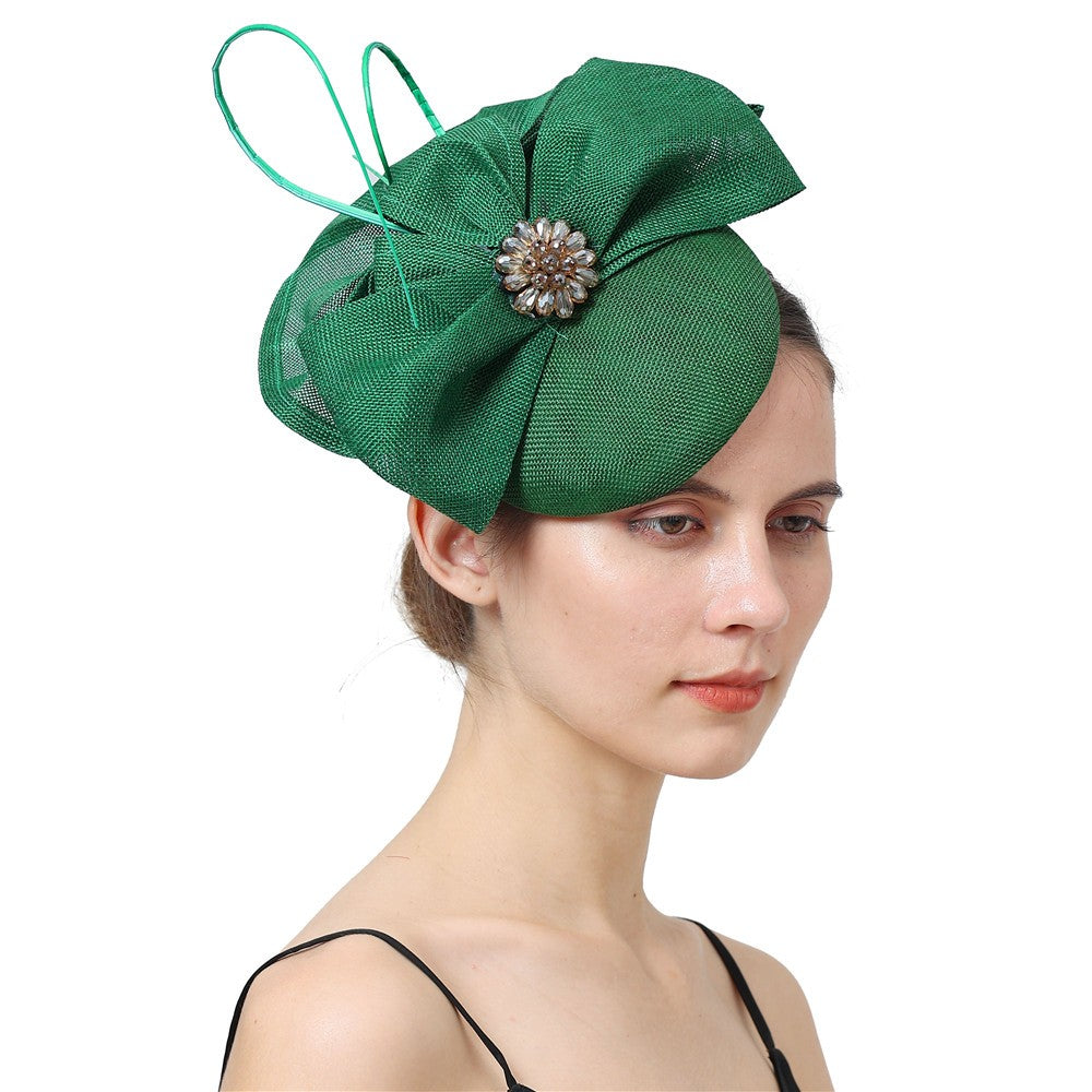 Nice Flower Fascinator Hats Fashion Bow Party Chapeau Cap Bride Women Wedding Chic Headwear With Hair Band Gril Hair Accessories