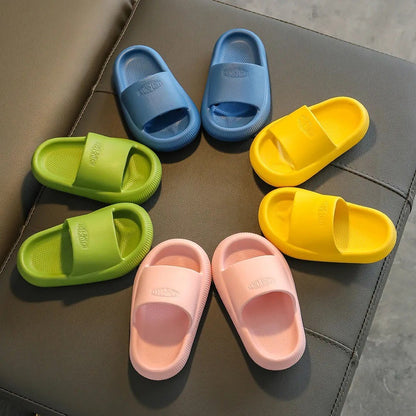 Children's Slippers for Summer Boys and Girls Indoor Bathroom Soft-Soled Thickened Anti-Slip Baby Slippers and Cool Sandals