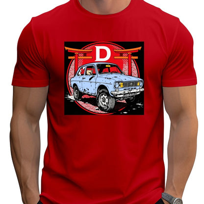 Loose large size Street racer fashion T-shirt breathable comfy crewneck Hip Hop Fun Cartoon 100% Cotton Top