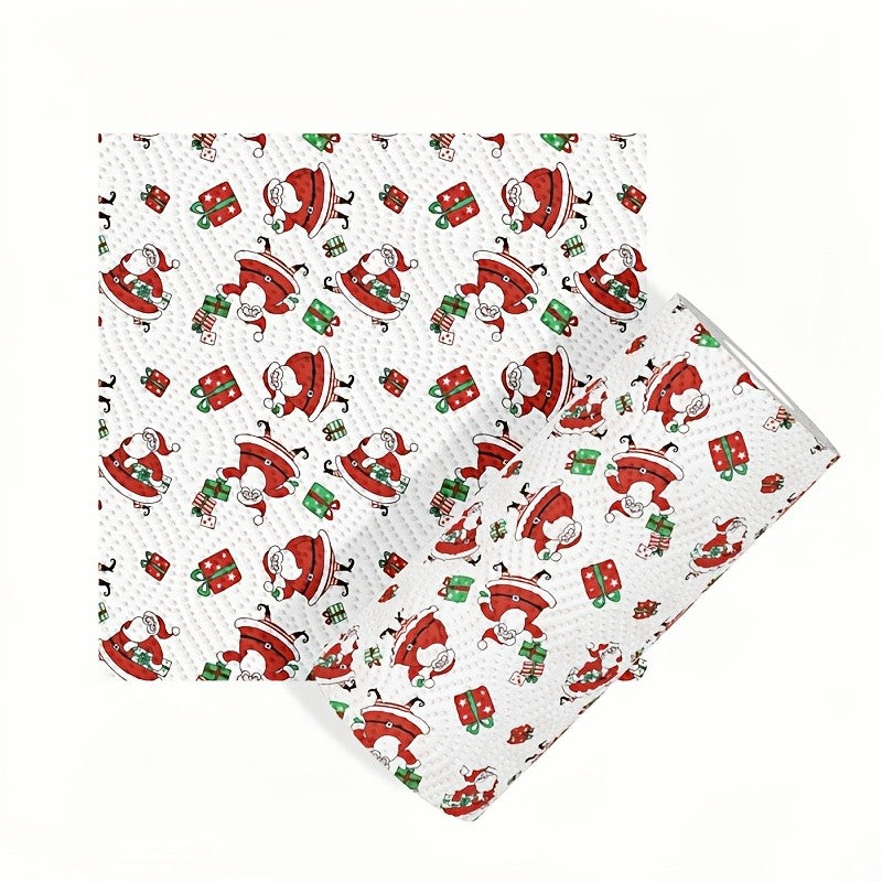 Papel Toalha de Cozinha Natalino Grosso 3 Camadas Descartável Rolo de Limpeza Forte Absorvente Úmido e Seco para Uso Doméstico