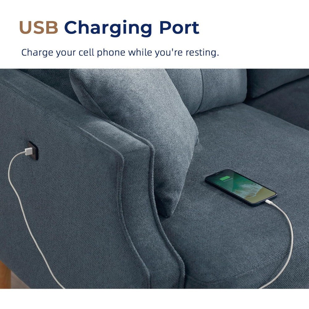 70" Loveseat Sofa for Living Room, Small Apartment and Spaces, Multifunctional Rechargeable Multi-Person Fashion Couch