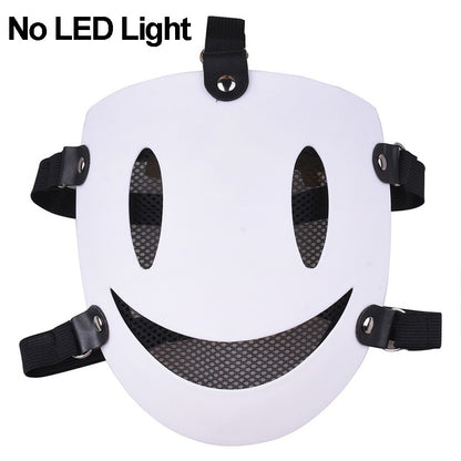 Anime High Rise Invasion Sniper LED Light up Mask Japanese Killer Japanese White Masks Carnival  Halloween Party Costume Props