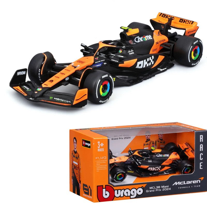 Novo 2024 Bburago F1 1:43 Bwt Alpine A524 Duas Cores Azul Rosa Liga Miniatura Modelo Diecast #10 #31 Carro de Fórmula Brinquedo Presente