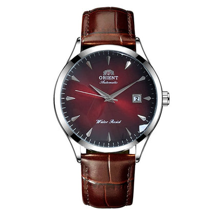 Orient Automático Masculino, Mostrador Preto, Pulseira de Aço Inoxidável, Relógio de Pulso Clássico de Negócios Resistente à Água com Exibição de Data
