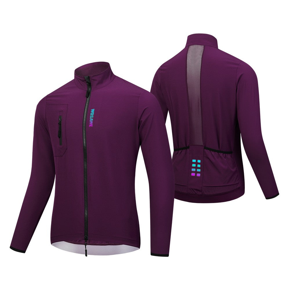 WOSAWE Mens Cycling Windproof Jacket Ultralight Windbreaker MTB Road Bike Vest Water Resistant Long Jersey with 2 way YKK zipper