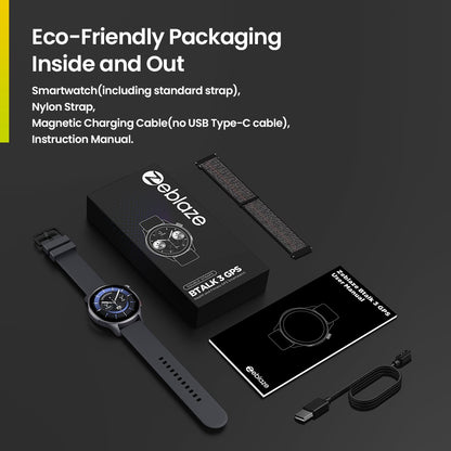 Novo Smartwatch Zeblaze Btalk 3 GPS Tela AMOLED de 1,43" Pulseiras Duplas Fazer/Atender Chamadas Monitoramento de Frequência Cardíaca SpO2 Estresse