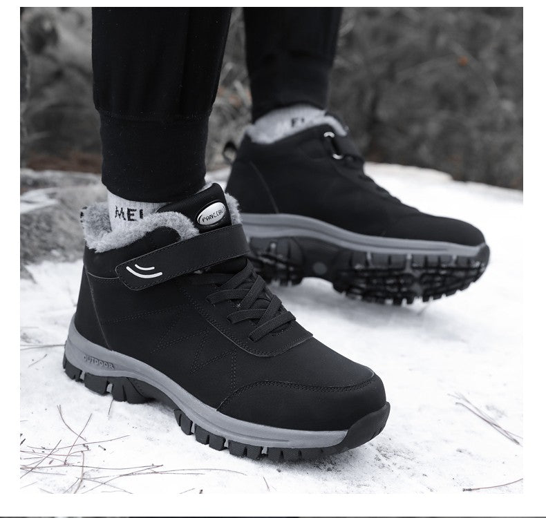 Winter Velvet Men's Shoes Hiking Sneaker Casual Snow Boots Waterproof Warm Men Boots Outdoor Male Trekking Sneaker Botas Zapatos